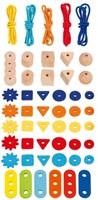 Goki colourful threading game educational wooden toy multicolor-2