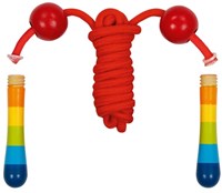 Goki wooden skipping rope rainbow - adjustable kids toy 200cm-2