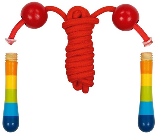Goki wooden skipping rope rainbow - adjustable kids toy 200cm-2