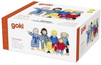 Goki dollhouse bendable dolls City family wooden toy-3