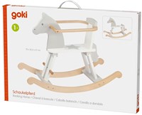 Goki wooden rocking horse - kids rocking toy white wood-3