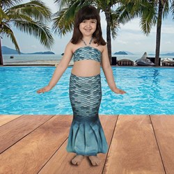 Kuaki mermaid toddler swim set turquoise 2XS - tail and bikini