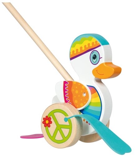 Goki wooden push-along duck Enna - walking toy for toddlers-3