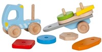 Goki wooden truck - stacking freight toy vehicle-3