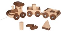 Goki wooden train Amsterdam - toy train with building blocks-3