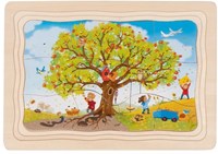 Goki wooden puzzle apple tree - educational toy 32 pieces for kids-3