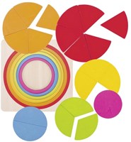 Goki wooden puzzle circle educational toy 21 pieces-3