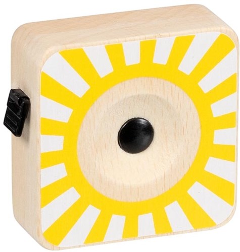 Goki wooden tape measure yellow toy - tape measure for children-3