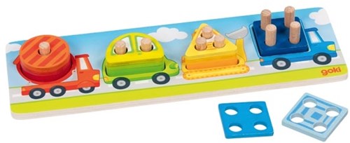 Goki sorting game vehicles - educational cardboard toy for kids-3
