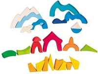 Goki wooden building blocks puzzle little polar bear - educational toy-3