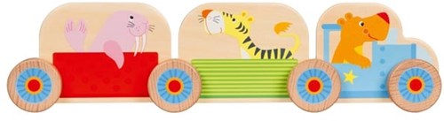 Goki train building set - colorful wooden toy train for kids-3