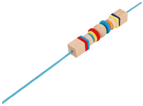 Goki colourful threading game educational wooden toy multicolor-3