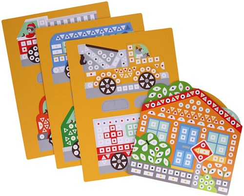 Petit Collage mosaic sticker set vehicles - creative sticker kit-3