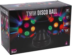 Party Time disco ball toy - Twin disco ball 10 cm LED party lighting