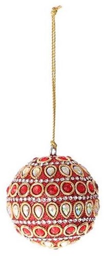 HBX natural living Christmas bauble plastic red Ø6cm tree decoration