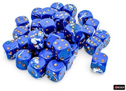 Chessex dice Brush Wavebreak/gold D6 12mm set 36 pieces
