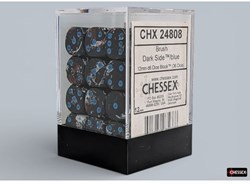 Chessex dice Brush Dark Side blue D6 12mm set 36 pieces