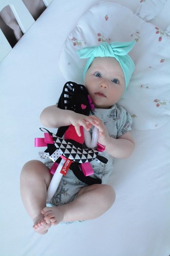 Mom's Care sensory cuddle toy bunny for babies black-white-2