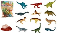 Dinosaur playset with accessories - toy bag 17-piece - colourful