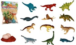 Dinosaur playset with accessories - toy bag 17-piece - colourful