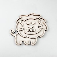 FiQ wooden sensory play filling shape Lion 12×13 cm