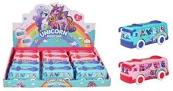 Bus unicorn frictie 12cm