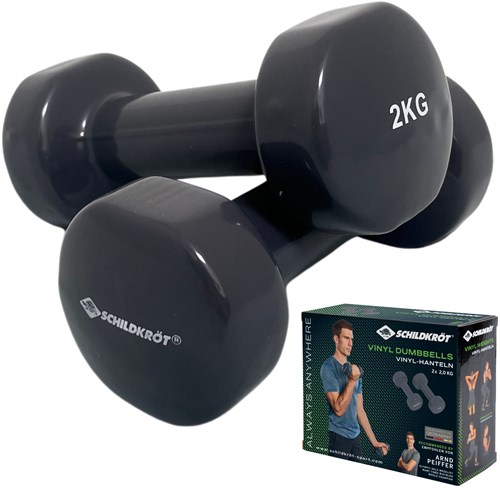 Schildkröt dumbbells fitness set 2x2kg - vinyl weights grey