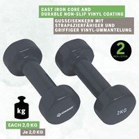 Schildkröt dumbbells fitness set 2x2kg - vinyl weights grey-2
