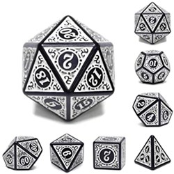 Foam Brain Games dice Magic Flame - white RPG dice set