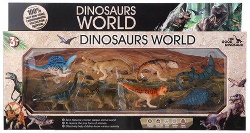 Dinosaur play figures set 8 pieces in display box multicolor 8-9cm
