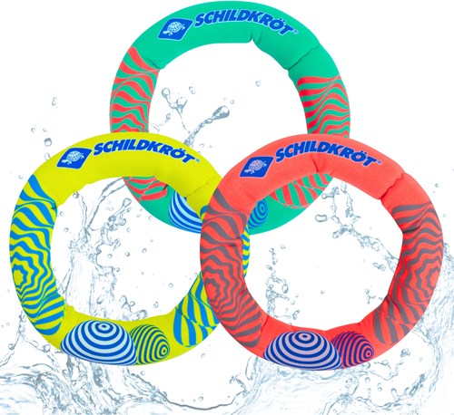Schildkröt diving toy set of 3 neoprene rings - Colorful pool fun for kids