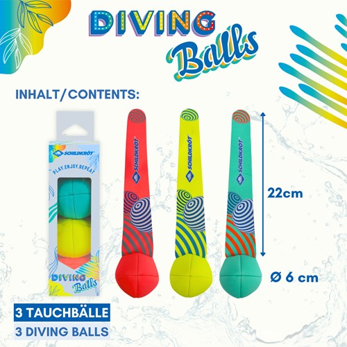 Neoprene diving balls set - water toy for kids - 3 pieces-2