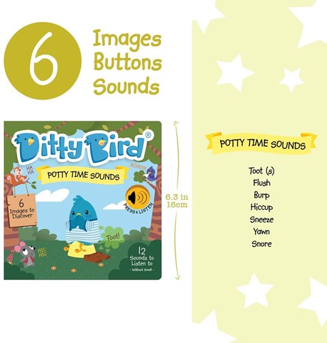 Ditty Bird sound book Potty Time interactive board book for toddlers