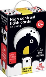 Banana Panda Banana Panda 10 High Contrast Look and Feel Baby Book Cards with 20 images / Black White Baby Toy Booklet from 0 months - 9x14cm