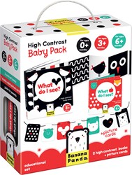 Banana Panda High Contrast Look and Feel Baby Book Cards / Black White Baby Toy Booklet from 0 months - 2 books & 7 cards