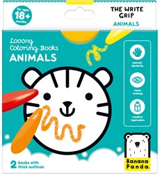 Banana Panda looong Coloring Book: The writing handle animals 18m+