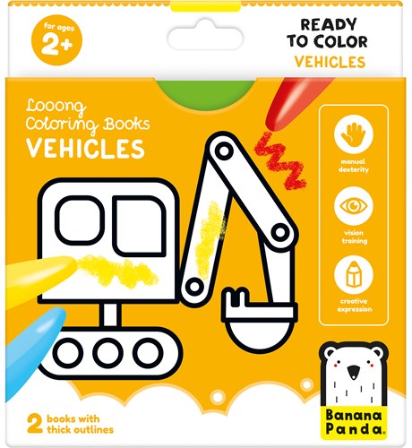 Banana Panda looong Coloring Book: Ready to Draw Vehicles 2+