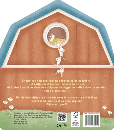 Little Dutch peek-through book farm children's board book-2