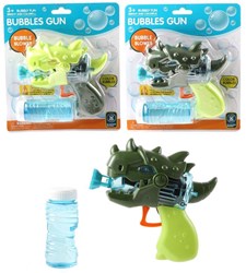 Dino bubble gun toy green for kids fun outdoor play