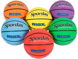 Spordas basketball set of 6 Max basketballs colored rubber