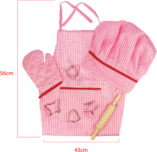 BigJigs Toys Chef Set - pink dress up and baking set for kids-2