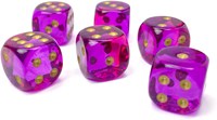 Chessex dice Gemini translucent red-violet/gold 16mm set 12 pieces-2