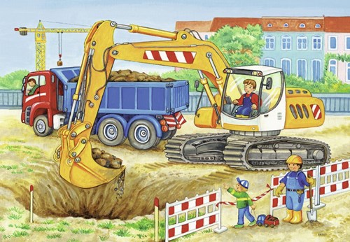 Ravensburger puzzle construction site and farm - kids puzzle 2x12 pieces cardboard-3