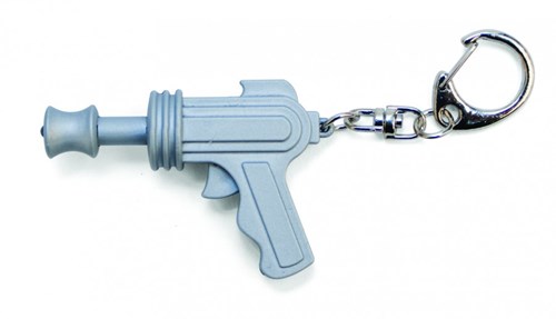 Kikkerland Space Gun keychain with LED light - toy gadget-2