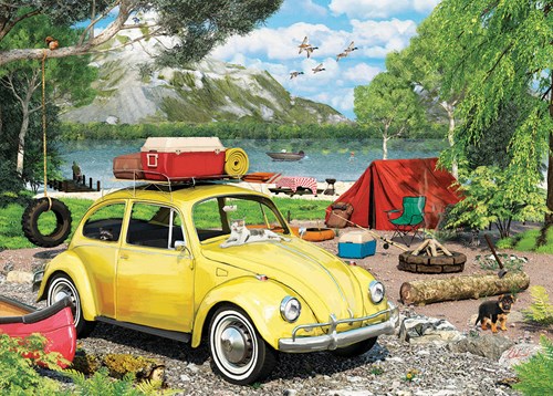 Eurographics VW Beetle puzzle - Camping Tin - 550 pieces-2