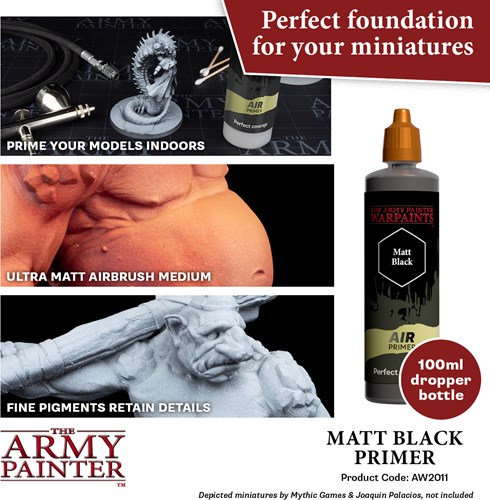 The Army Painter airbrush primer matte black 100 ml - model paint-2