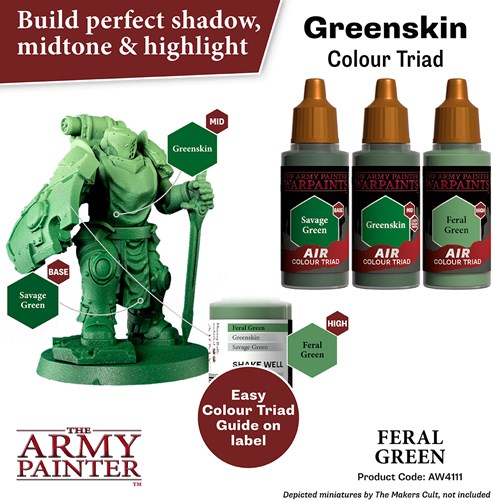 The Army Painter acrylic paint Feral Green for miniatures and model building-3