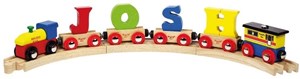 Wooden letter train