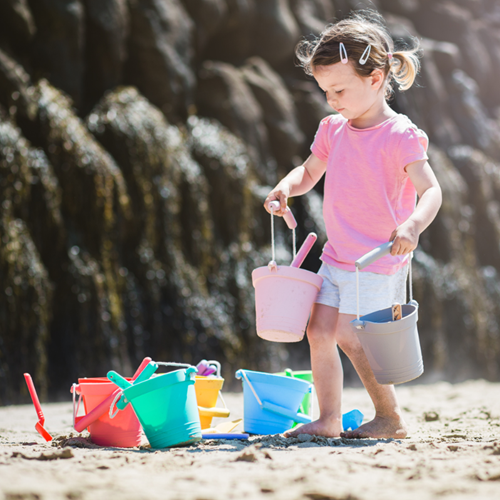 Bigjigs silicone bucket - blush pink-2