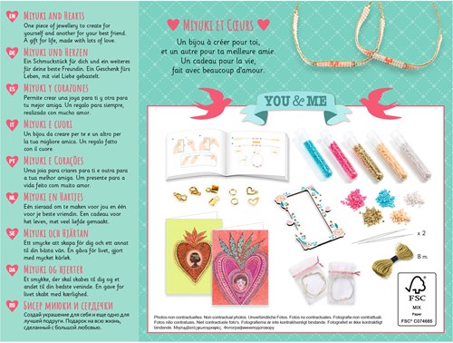 Djeco L'ART DU FIL - PERLES & BIJOUX Miyuki et Coeurs - FSC MIX